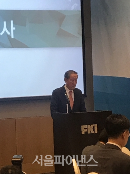 허창수 전경련 회장이 취임사를 하고 있다.(사진=윤은식 기자)