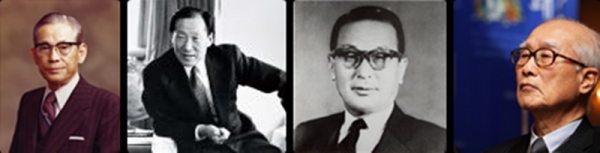 (왼쪽부터) 故 이병철 삼성 회장, 故 정주영 현대 회장, 故 구인회 LG회장, 故 김우중 대우 회장.(사진=서울파이낸스 DB)