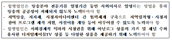 권고사항 주요내용. (표=방송통신위원회)