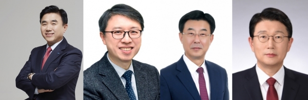 (왼쪽부터) 전영묵 대표이사 사장, 김대환 삼성카드 대표이사 사장, 심종극 삼성자산운용 대표이사, 장석훈 삼성증권 사장 (사진=각 사)