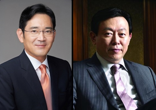이재용 삼성전자 부회장과 신동빈 롯데그룹 회장.(사진=각 사)