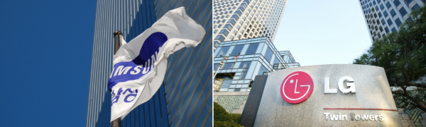 (사진 왼쪽부터) 삼성전자 서초사옥과 LG 트윈타워. (사진=각 사)