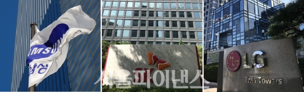 삼성 서초사옥, SK 서린빌딩, LG 트윈타워 전경. (사진=서울파이낸스DB)