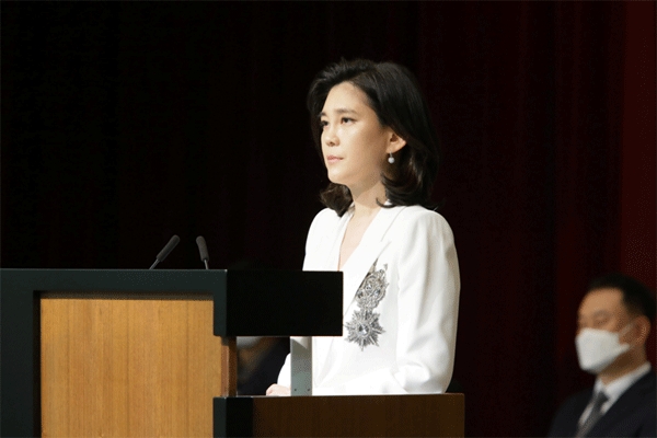 이부진 호텔신라 사장이 19일 오전 열린 47기 호텔신라 정기주주총회를 진행하고 있다. (사진=호텔신라)