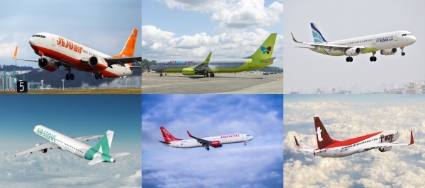 6일 항공업계에 따르면 신종 코로나바이러스 감염증(코로나19) 장기화로 국제선 운영에 제동이 걸린 저비용항공사(LCC)들이 제주노선 등 일부 회복세를 보이는 국내선을 중심으로 활로 모색에 나섰다. (사진=각 사)
