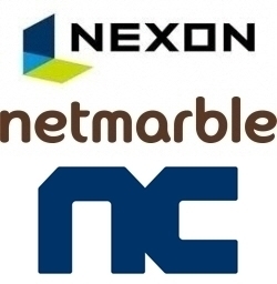 (위부터) 넥슨, 넷마블, 엔씨소프트 로고 (사진=각 사)
