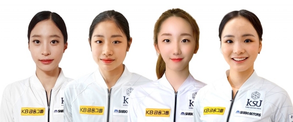 (왼쪽부터) 유영, 이해인, 김예림, 임은수 피겨선수 (사진=KB금융지주)