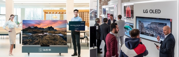 삼성 QLED TV와 LG 올레드 TV (사진=각 사)