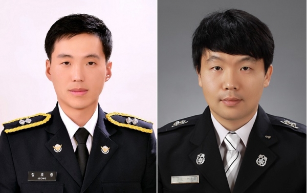 (왼쪽부터) 고 정호종 경장, 이윤진 소방교