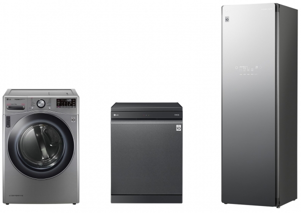 LG전자 대용량 스팀가전인 건조기, 식기세척기, 스타일러의 제품 사진 (사진=LG전자)