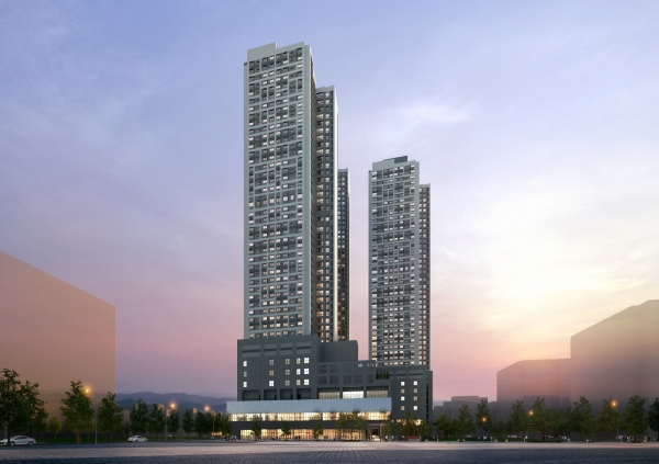 경기 안양시 동안구 관양동 '평촌 푸르지오 센트럴파크' 야경투시도. (사진= 대우건설)