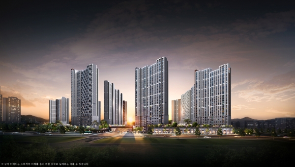 경기 평택시 모산·영신지구 'e편한세상 지제역' 야경투시도. (사진= 대림건설)