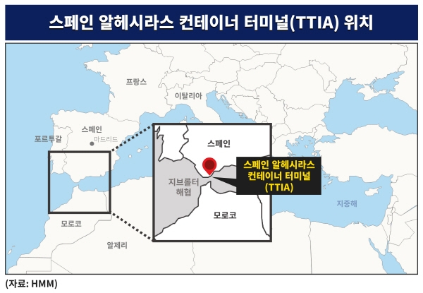 HMM 스페인 알헤시라스 터미널 위치. (그래픽=HMM)