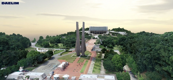포토그래메트리 기술로 구현된 독립기념관 3차원 디지털 모델 확대도. (사진= 대림산업)