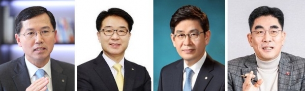 (왼쪽부터) 임영진 신한카드 사장, 이동철 KB국민카드 사장, 정원재 우리카드 사장, 이동면 BC카드 사장