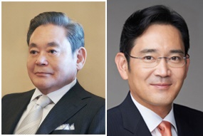 (왼쪽부터) 이건희 삼성전자 회장, 이재용 삼성전자 부회장