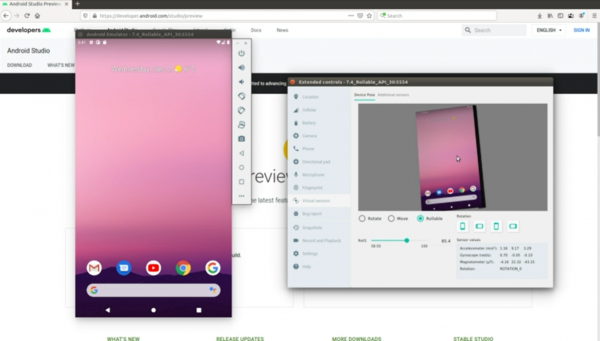 LG 롤러블폰 에뮬레이터 공개. (사진=안드로이드 개발자 사이트 갈무리)