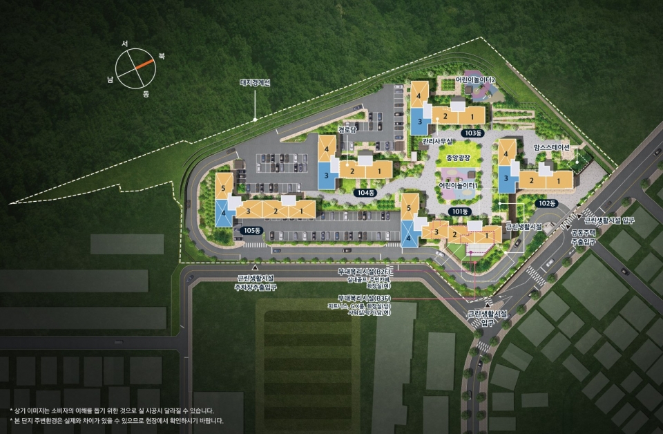 충북 단양군 단양읍 도전리 'e편한세상 단양 리버비스타' 단지 배치도. (사진= 대림건설)