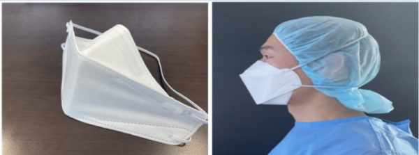 의료용 호흡기 보호구와 보호구 착용 모습 (사진=식품의약품안전처)