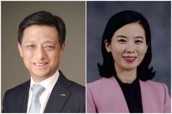 김학동(왼쪽) 포스코 철강부문장(사장), 이유경 엔투비 사장 (사진=포스코그룹)