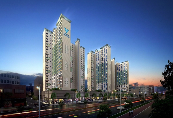 전주 기린로 지역주택조합 주상복합 투시도. (사진=한라)