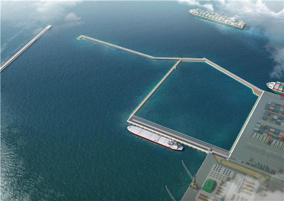 울산 북신항 액체부두 축조공사 조감도. (사진=한양)