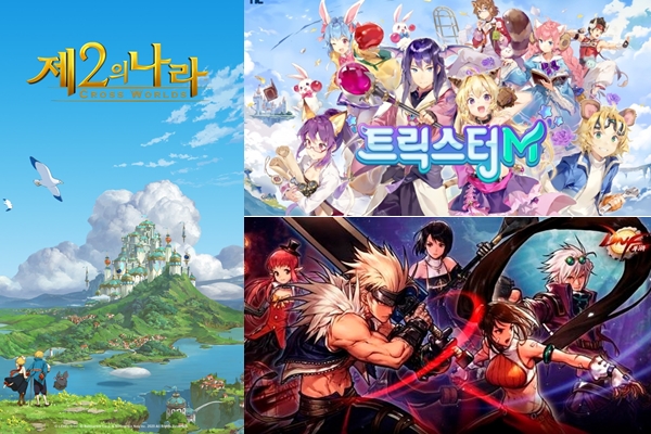 (왼쪽부터 시계방향)넷마블 '제2의나라', 엔트리소프트 '트릭스터M', 넥슨 '던전앤파이터 모바일' (사진=각 사)