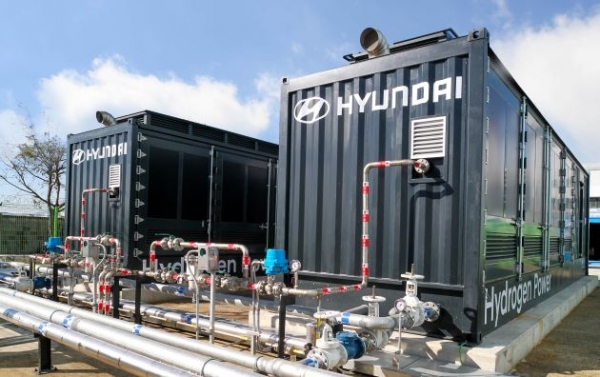 울산 화력발전소 내 위치한 현대자동차의 수소연료전지 발전 시스템. (사진= 현대자동차)