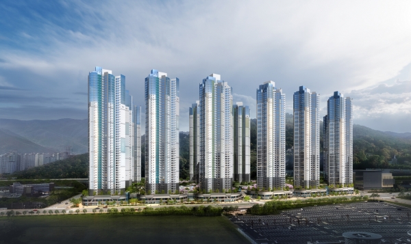 경남 김해시 신문동 '김해율하 더스카이시티' 투시도. (사진= 두산건설)