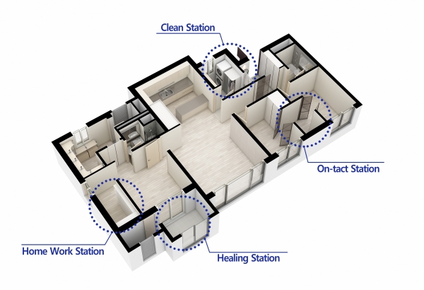 올인룸 3D 평면도. (사진=현대엔지니어링)
