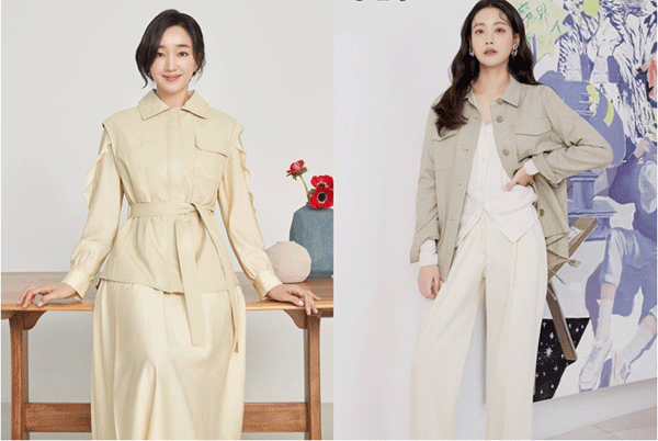 롯데홈쇼핑 자체 기획 브랜드 엘비엘(LBL) 모델 수애(왼쪽)와 단독 라이선스 브랜드 조르쥬 레쉬 모델 오연서. (사진=롯데홈쇼핑) 