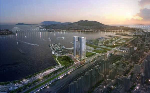 부산 동구 초량동 부산항 재개발 '롯데캐슬 드메르' 조감도. (사진= 롯데건설)