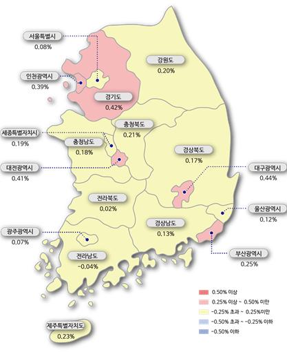 시도별 아파트 매매가격지수 변동률. (사진= 한국부동산원)
