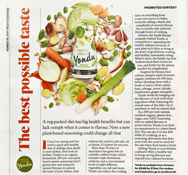 영국 식품 전문 잡지 '디쉬'에 소개된 연두. (사진=샘표식품)