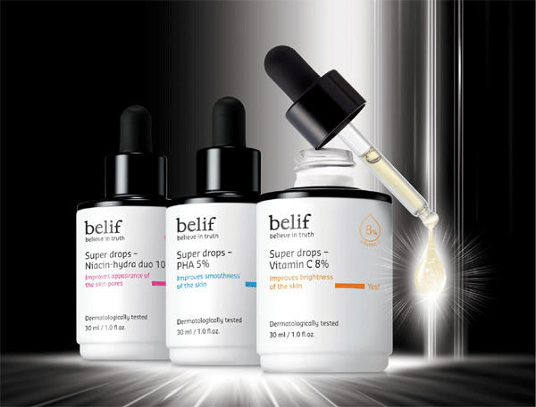 '빌리프 슈퍼 드랍스 앰플' 3종 (사진=LG생활건강) 