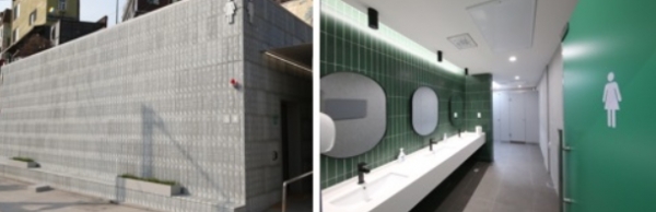 아리따운 화장방 개선 사업으로 재탄생한 이태원 1(녹사평대로 40길 56) 공중화장실 (사진=아모레퍼시픽복지재단)