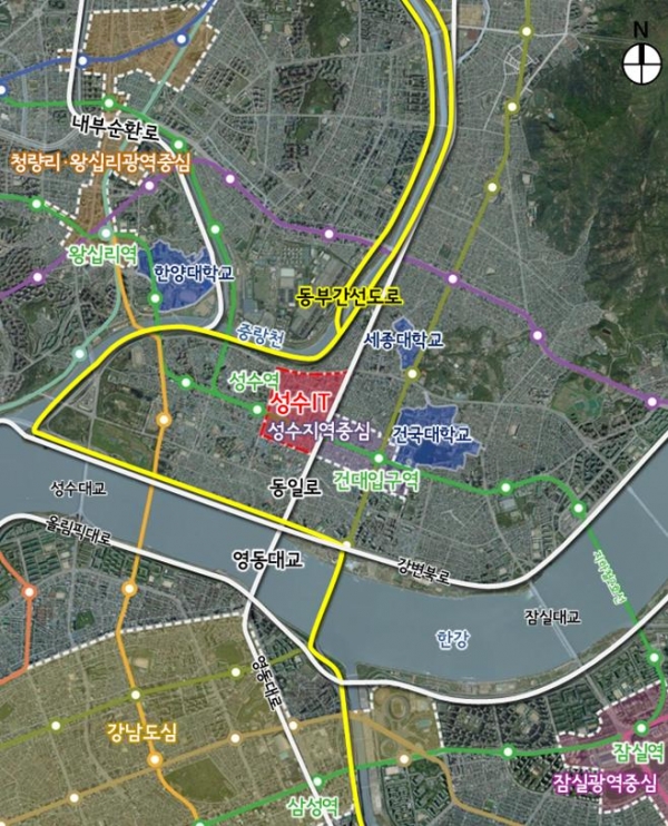 성수IT 산업·유통개발진흥지구 지구단위계획구역 위치도. (사진= 서울시)