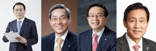 (왼쪽부터) 조용병 신한금융지주 회장, 윤종규 KB금융지주 회장, 손태승 우리금융지주 회장, 김정태 하나금융지주 회장 (사진=각 사)