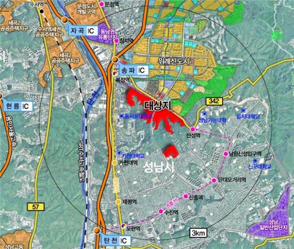 성남복정1 공공지원 민간임대주택 사업지구 위치도. (사진= 국토교통부)