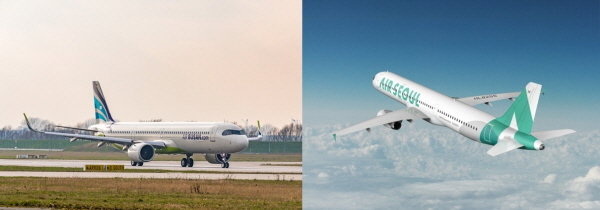 에어부산 여객기(사진 왼쪽)와 에어서울 여객기. (사진=각 사)