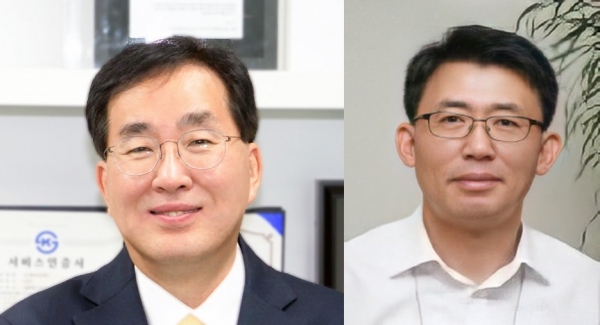 윤경근 KT IS 대표이사(왼쪽)와 박경원 KT CS 대표이사. (사진=KT)