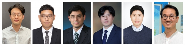 2021년 상반기 '삼성미래기술육성사업' 지원 과제에 선정된 교수들 (왼쪽부터) 서울대학교 류경석 교수, 포스텍 황승준 교수, 서강대학교 조규봉 교수, 디지스트 조창의 교수, 서울대학교 김건희 교수, 충북대학교 김기웅 교수 (사진=삼성전자)