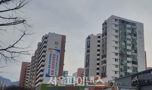 상계주공6단지 1차 안전진단 통과 후 아파트 전경. (사진=나민수 기자)