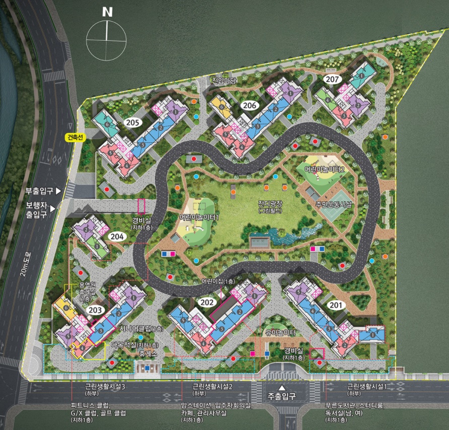 김해 푸르지오 하이엔드 2차 단지 배치도. (사진=대우건설)