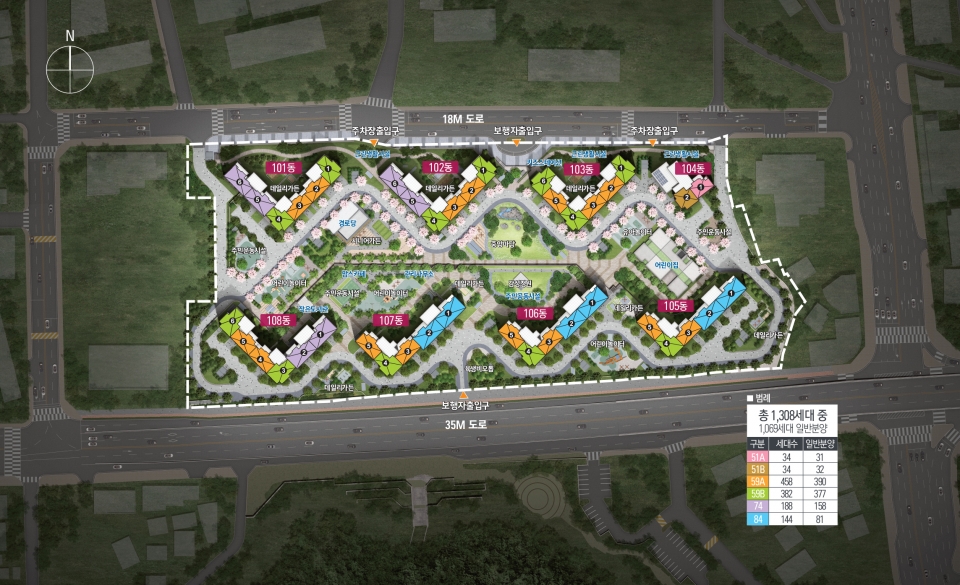 용인 드마크 데시앙 단지 배치도. (사진=태영건설)