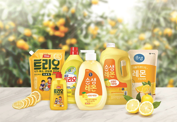 애경산업이 제주산 레몬 추출물을 주방세제 브랜드 트리오와 순샘 원료로 쓴다. (사진=애경산업) 