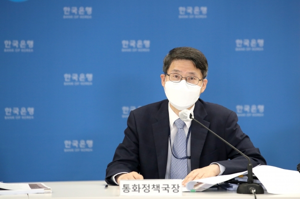 이상형 한국은행 통화정책국장이 10일 오전 서울 중구 한국은행에서 열린 통화신용정책보고서(2021년 6월) 설명회에서 발언하고 있다. (사진= 한국은행)
