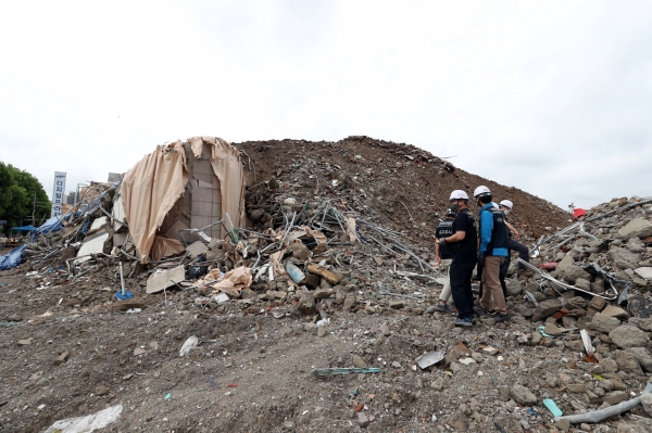 광주 학동 재개발구역 철거건물 붕괴 사고 현장. (사진=연합뉴스)