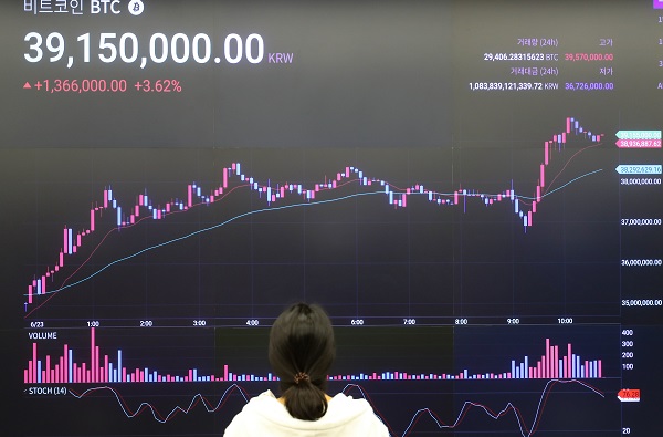 서울 강남구 업비트 라운지 내 코인 시세 전광판 모습. (사진=연합뉴스)