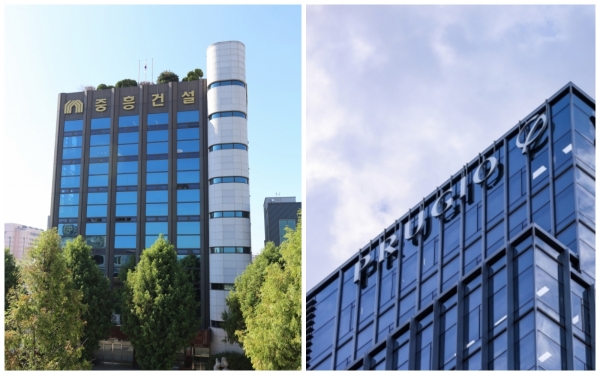 중흥건설과 대우건설 사옥 모습. (사진=각 사)
